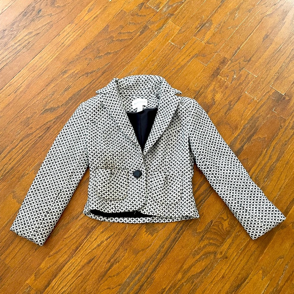 Black and white blazer